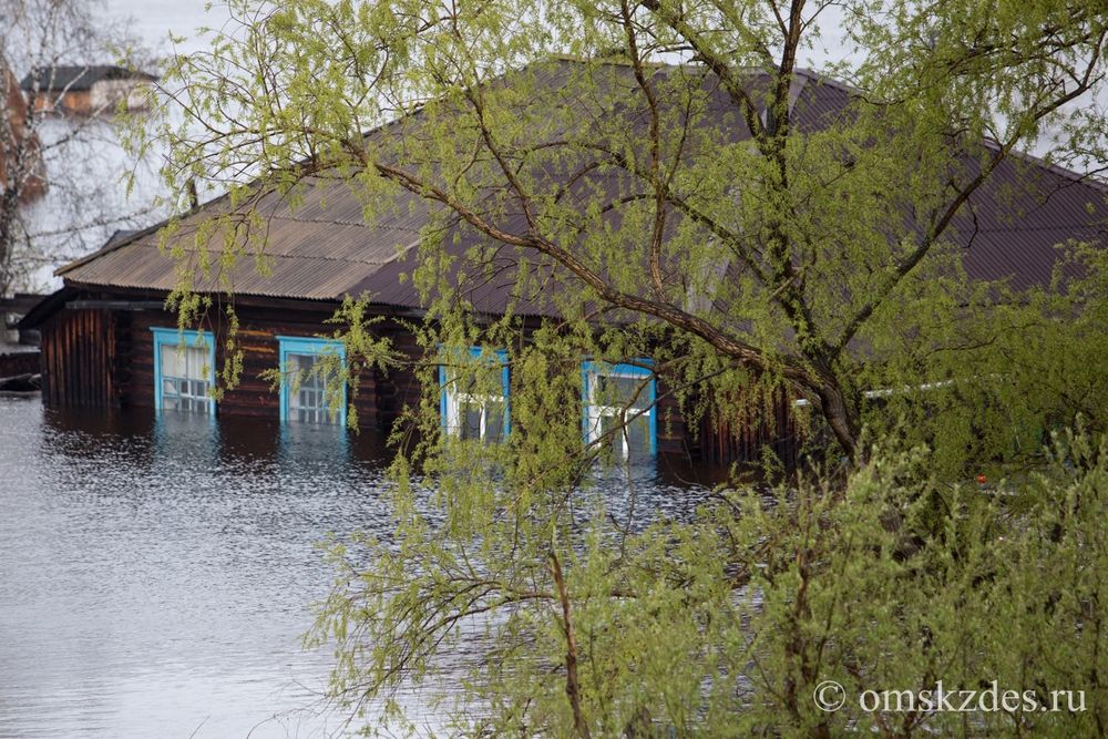 Усть-Ишим. Дома на улице Водников, подтопленные в результате сильного разлива Иртыша и Ишима