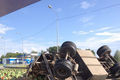 Крушение "полосатого рейса": на трассе Омск - Новосибирск перевернулся прицеп с арбузами
