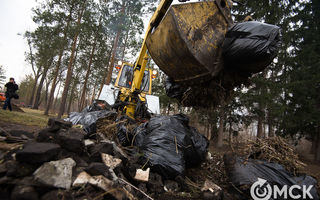 В парках и на улицах Омска всё ещё остаётся мусор после субботника