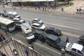 В центре Омска столкнулись несколько автомобилей, грузовик и автобус