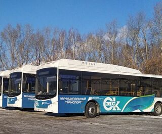 В Омск привезли новые автобусы на метане