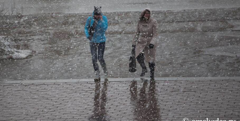 Снег с дождём в Омске затянется минимум на сутки