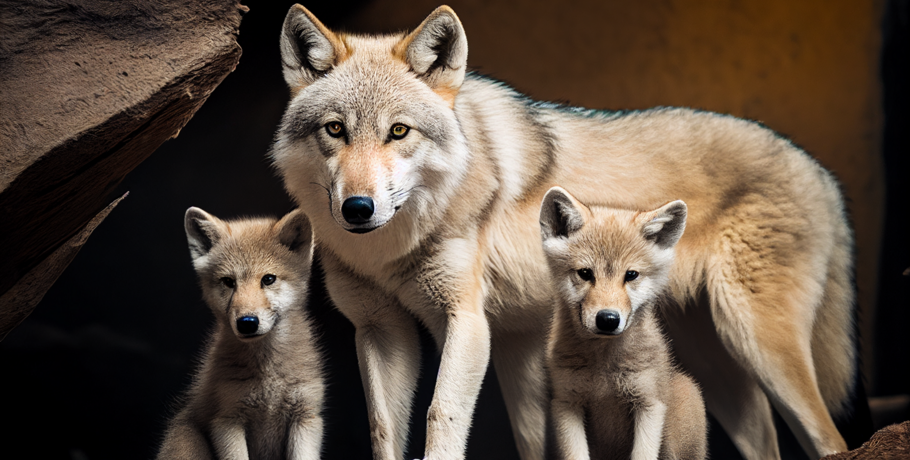 У волчицы из Большереченского зоопарка родилась двойня