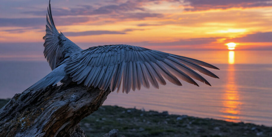 Омску показалось "птичье крыло" из серебристых облаков