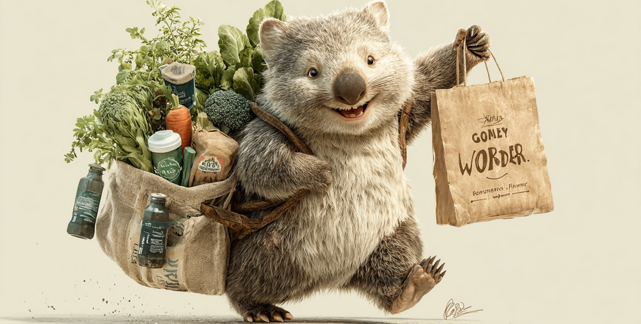 Забавный вомбат поможет экологично отказаться от пакетов