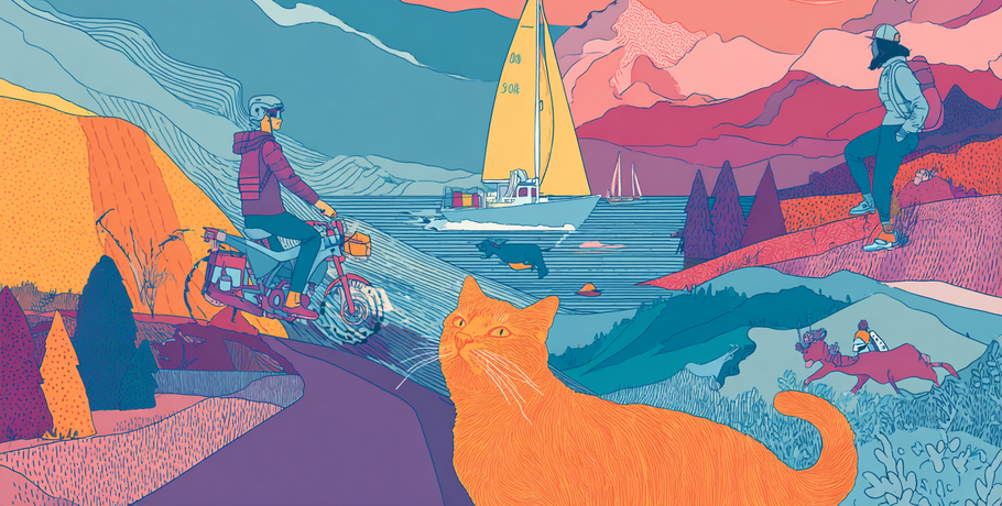 На мотоцикле, яхте, вплавь, на своих двоих и с котом. Берём пример с омских путешественников