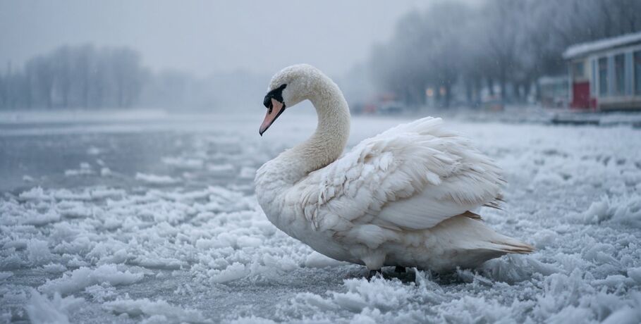 "Птица понимает, что вода замерзает". Почему лебеди остаются в Омске