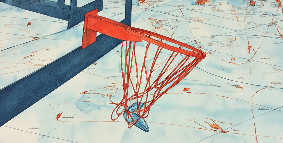 Иллюзия спорта. Омские художники создали баскетбольное кольцо, в которое нельзя забросить мяч