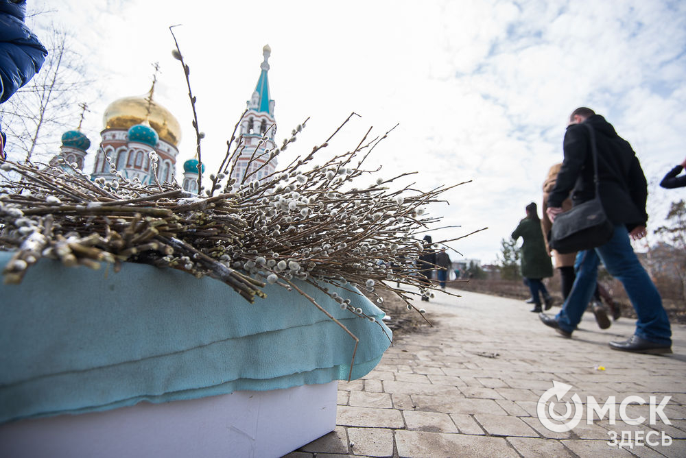 За неделю до Пасхи верующие омичи освящают ветви верб. Подробности читайте здесь . Фото: Илья Петров