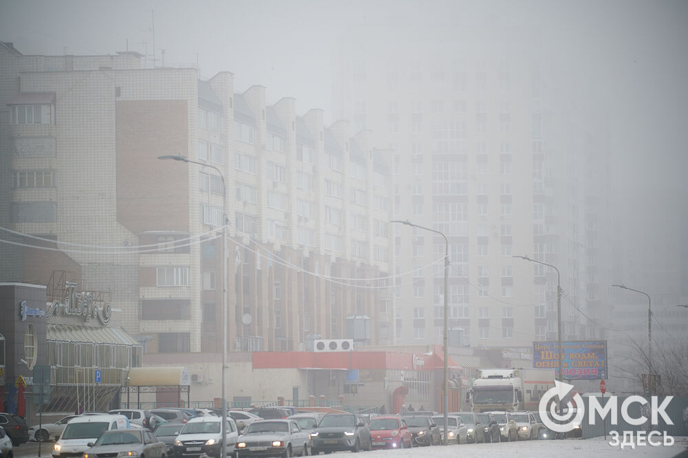 В последний день осени на город опустился плотный туман, а всё вокруг покрылось инеем. Фото: Илья Петров