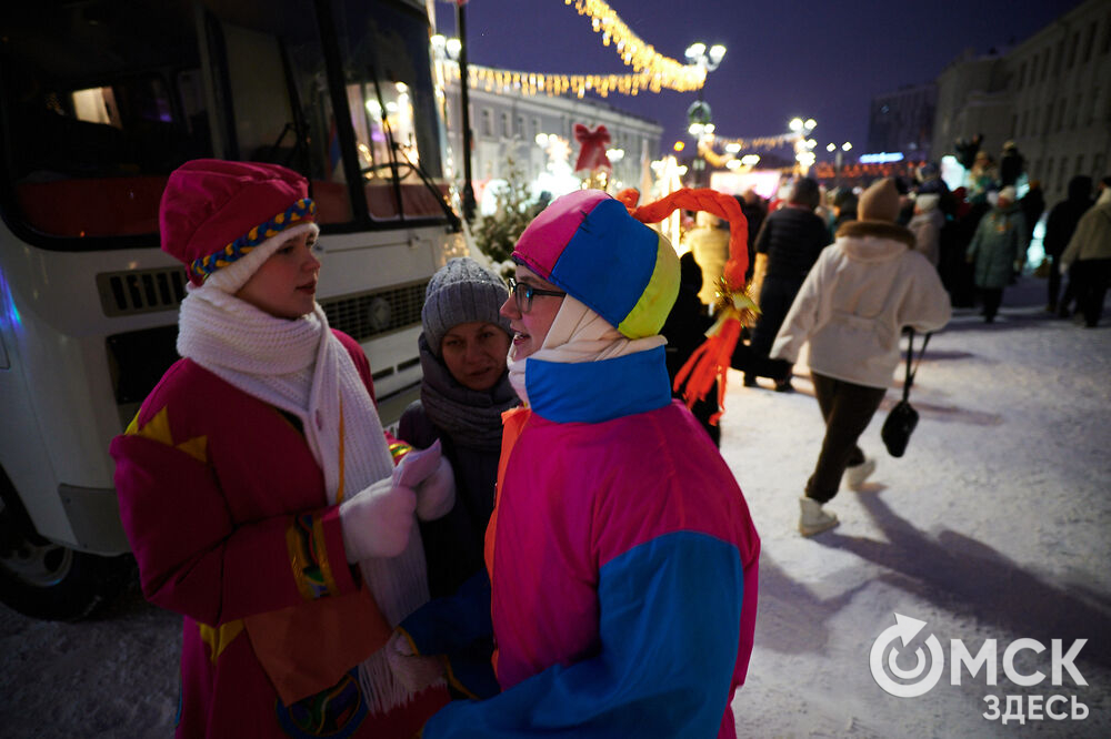 В Омске прошло открытие новогодней локации "Зимний Любинский" (0+). Фото: Илья Петров