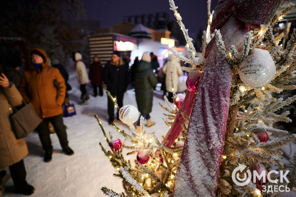 В Омске прошло открытие новогодней локации "Зимний Любинский" (0+). Фото: Илья Петров