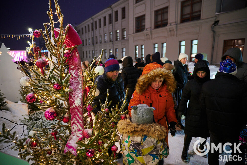 В Омске прошло открытие новогодней локации "Зимний Любинский" (0+). Фото: Илья Петров