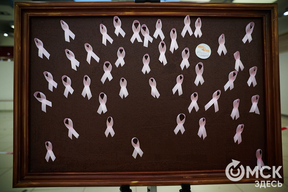 В Омске состоялась информационно-просветительская акция "Розовая лента", посвящённая профилактике рака молочной железы. Фото: Илья Петров