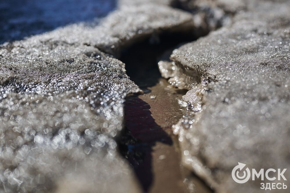 В Омске появились первые проталины - город превратился в полосу препятствий. Фото: Илья Петров