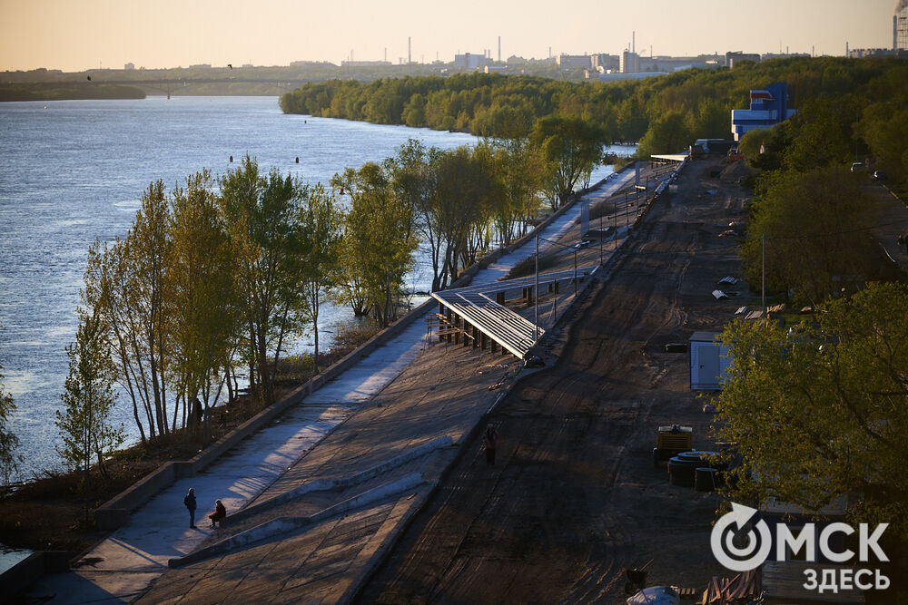 Ход ремонта набережной Тухачевского в Омске (от метромоста до ул. Кемеровской) летом 2026 года. Фото: Илья Петров