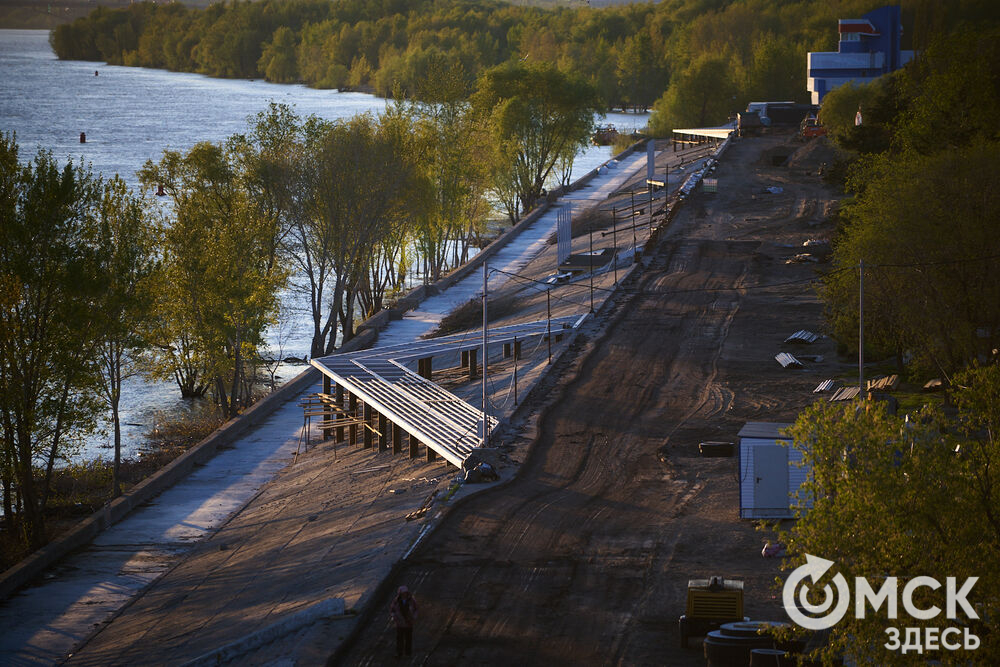 Ход ремонта набережной Тухачевского в Омске (от метромоста до ул. Кемеровской) летом 2026 года. Фото: Илья Петров